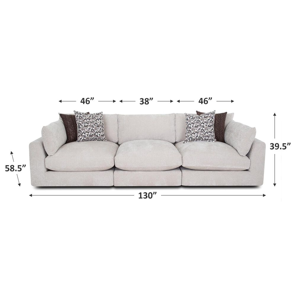 Moore Furniture Pollock 3-Piece Stationary Symmetrical Sectional in Linwood Linen, , large