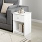 HOMLUX 1-Drawer Modern Nightstand with Knob Handle in Solid White, , large