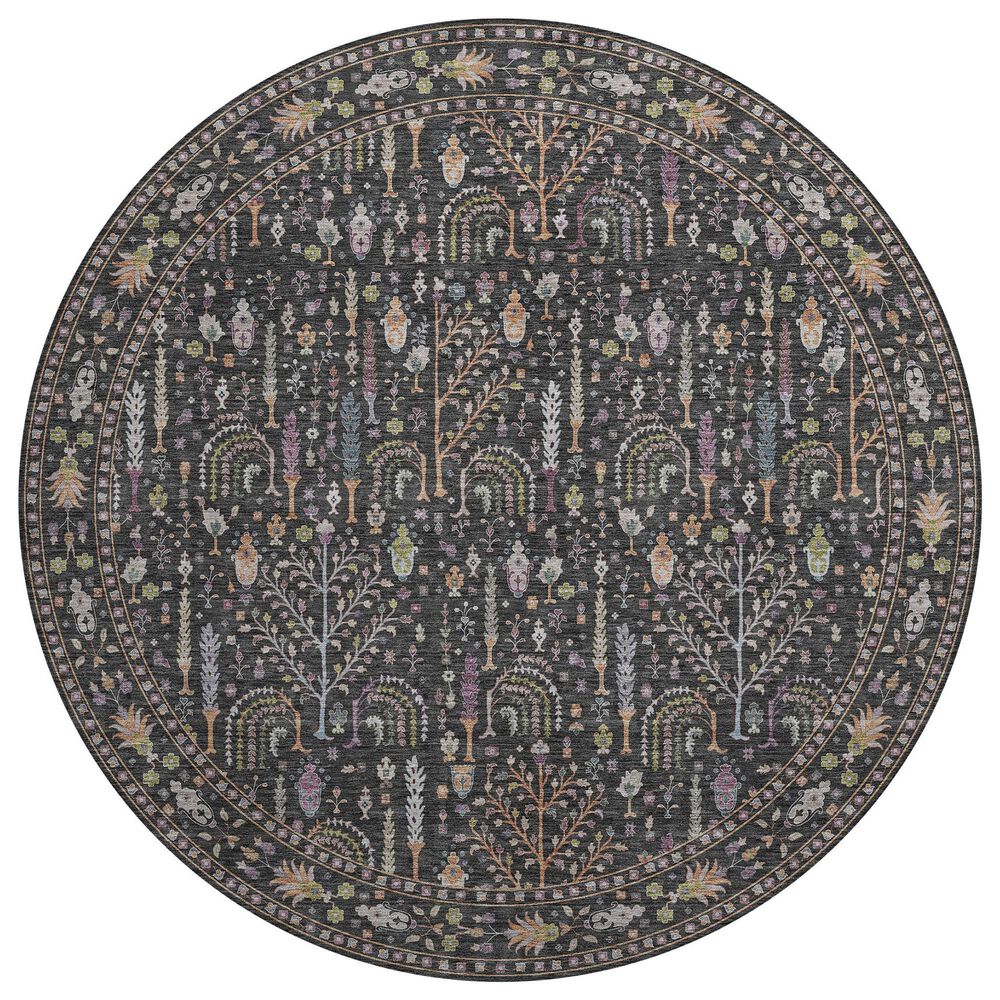 Dalyn Rug Company Hatay HY5 8" Round Black Area Rug, , large