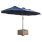HOMLUX 2-Piece 14.5 ft Patio Umbrella with All-weather Rattan Square Coffee Table Outdoor Set in Dark Blue, , large