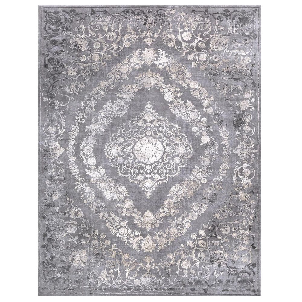 Surya Tibetan TBT-2301 7"10" x 10"3" Medium Gray and Charcoal Area Rug, , large