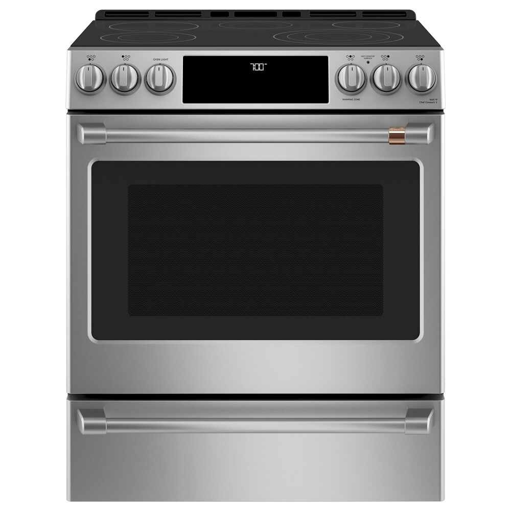 Cafe 4-Piece Kitchen Package with 22.1 Cu. Ft. French Door Refrigerator and Electric Range in Stainless Steel, , large