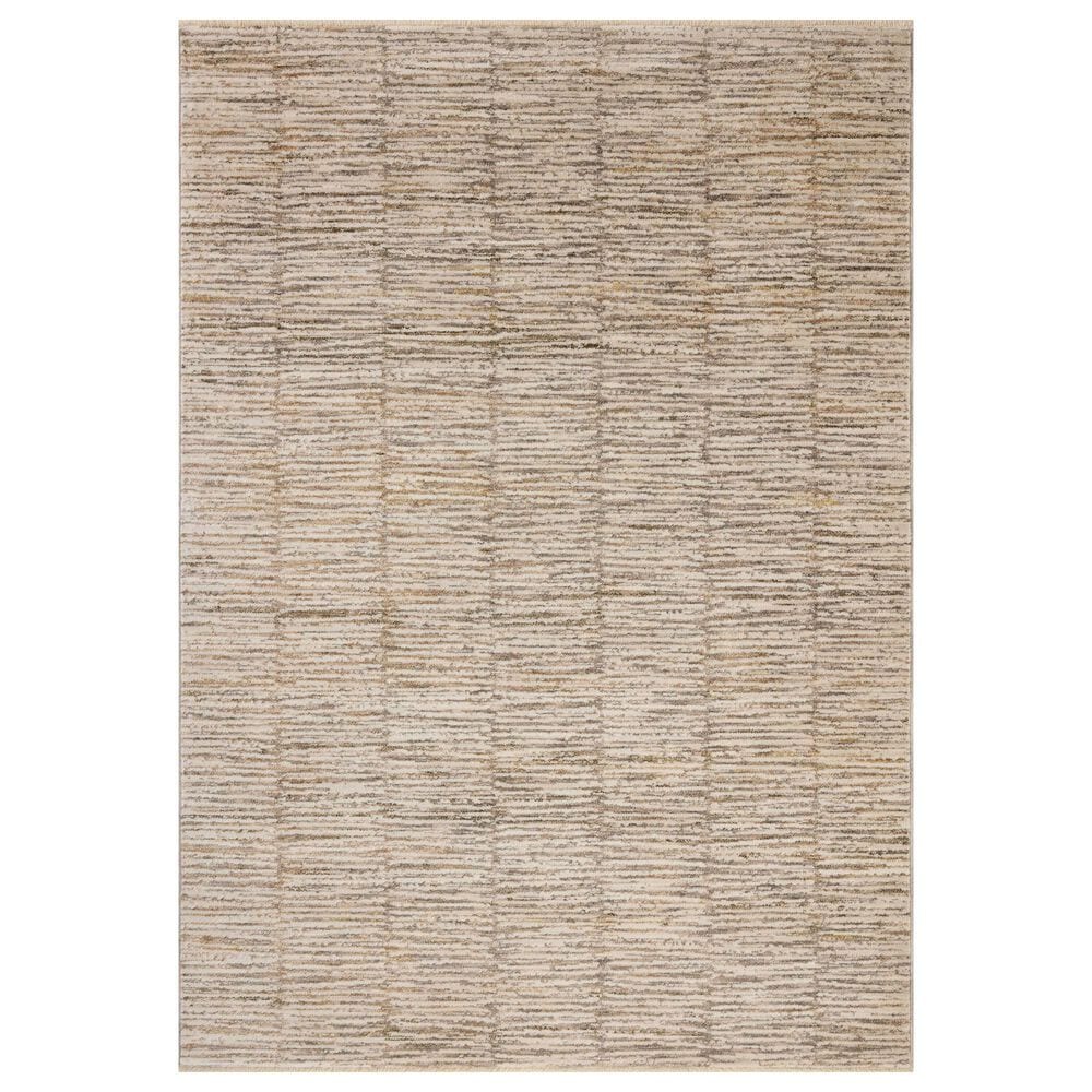 Loloi Nellie Beige and Fog 5"1" x 7"6" Area Rug, , large