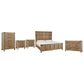Millenium Ridgester California King Panel Bed with Dresser, Chest and Two Nightstands in Light Brown with USB Ports, , large