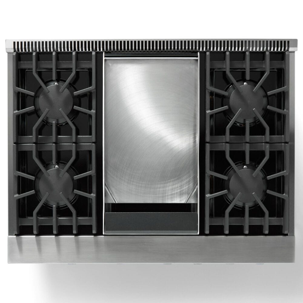 Viking Range 36" Dual Fuel Range with Brushed Brass Accents in Stainless Steel, , large