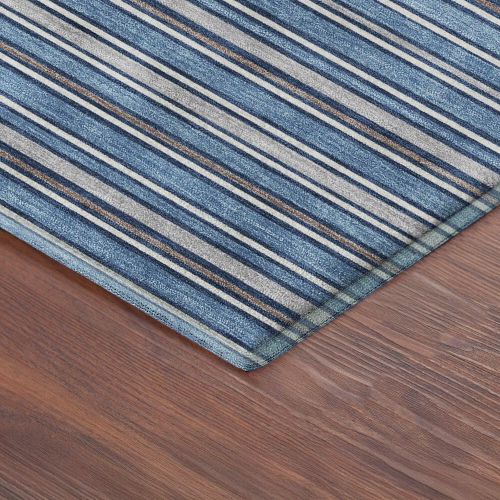 Dalyn Rug Company Soft Essentials Striped Denim 10' x 14' Indoor/Outdoor Area Rug, , large