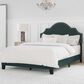 Richlands Furniture Cynthia Full Panel Bed with Green Upholstery in Black, , large