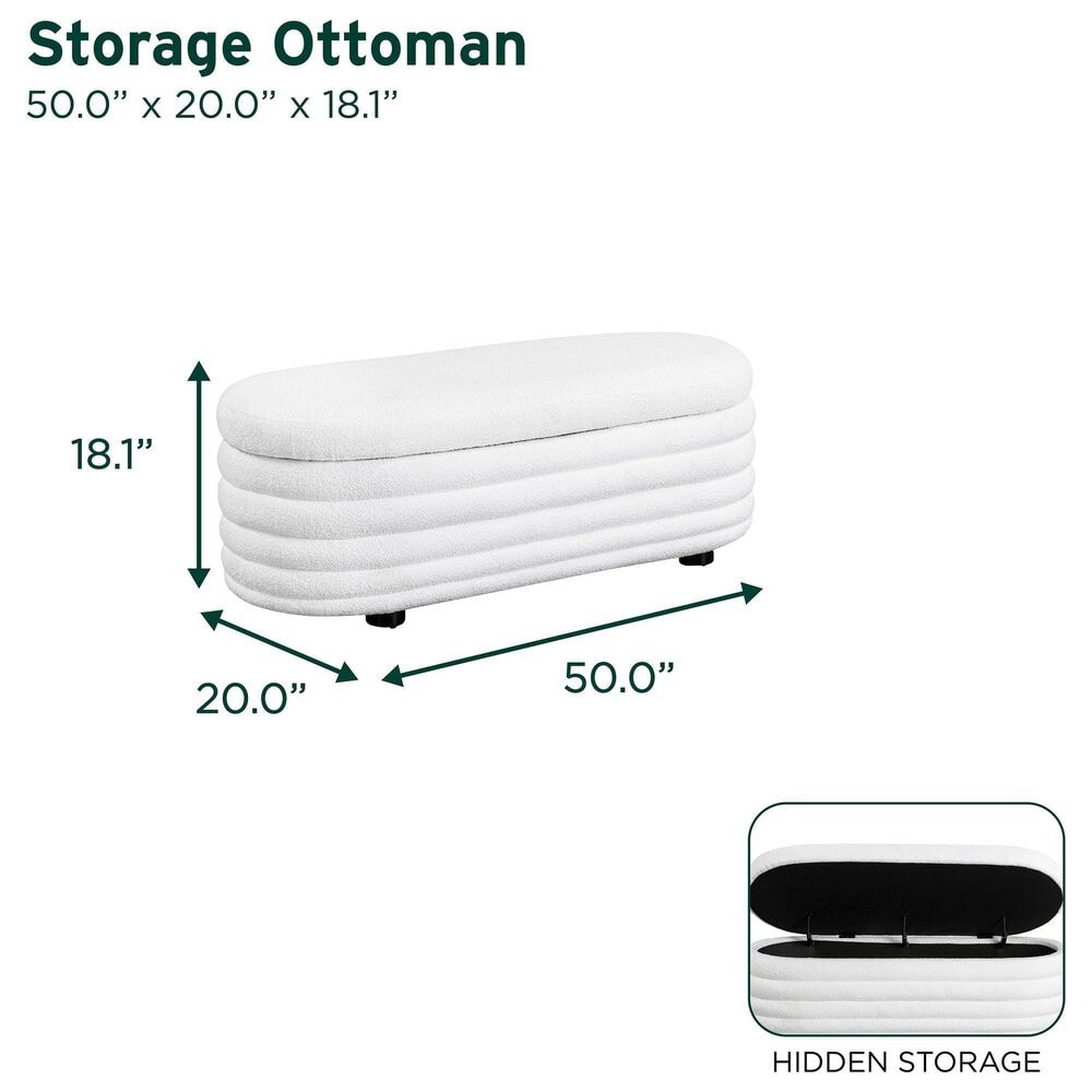Lifestyle Solutions Lancaster Storage Ottoman in White, , large
