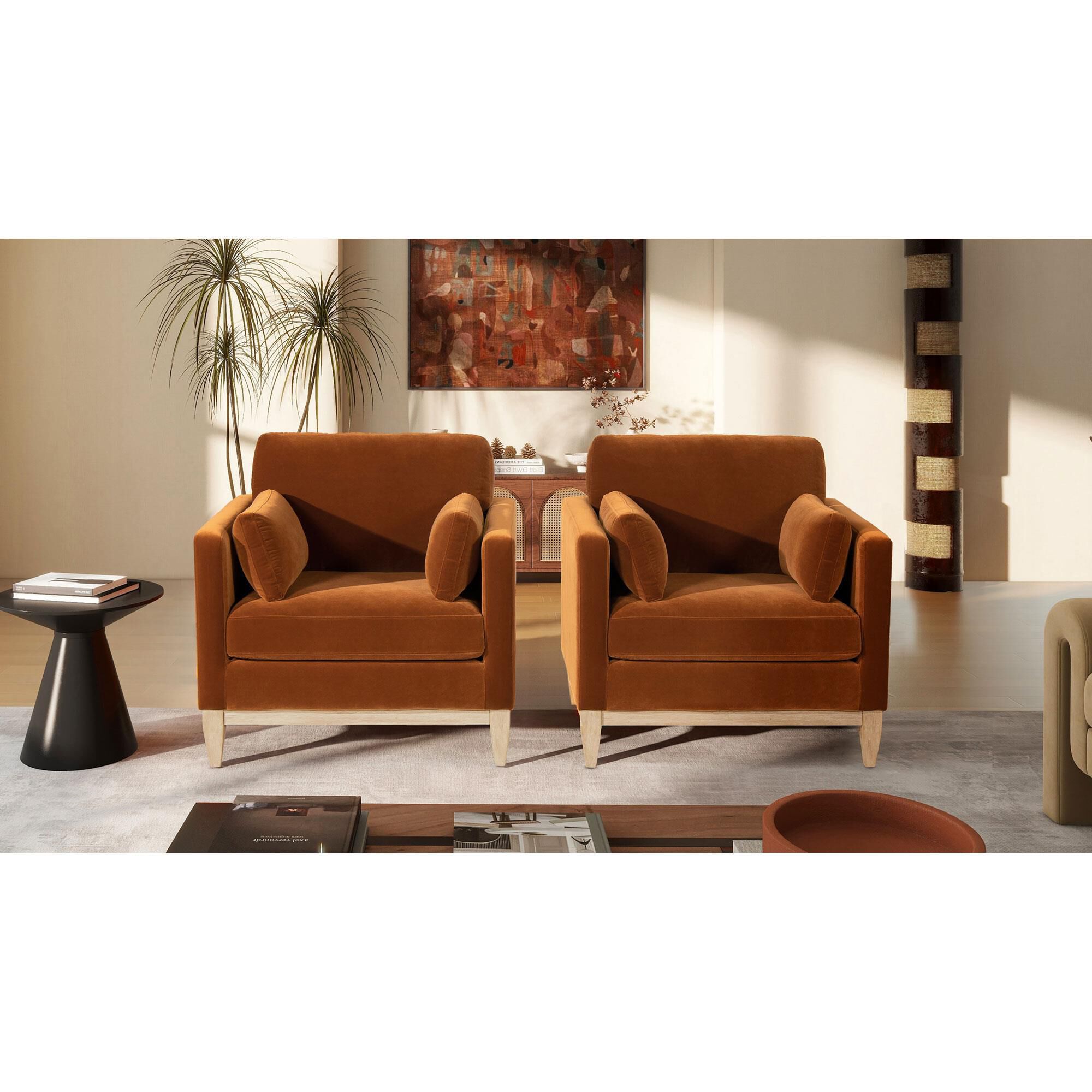 Jennifer Taylor Home Knox Accent Arm Chair in Burnt Orange