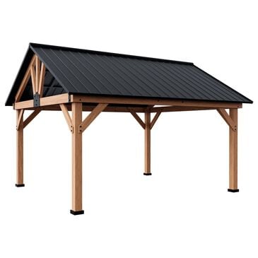 Sunwell Garden 13" x 15" Outdoor Cedar Frame Patio Gazebo in Wood, , large