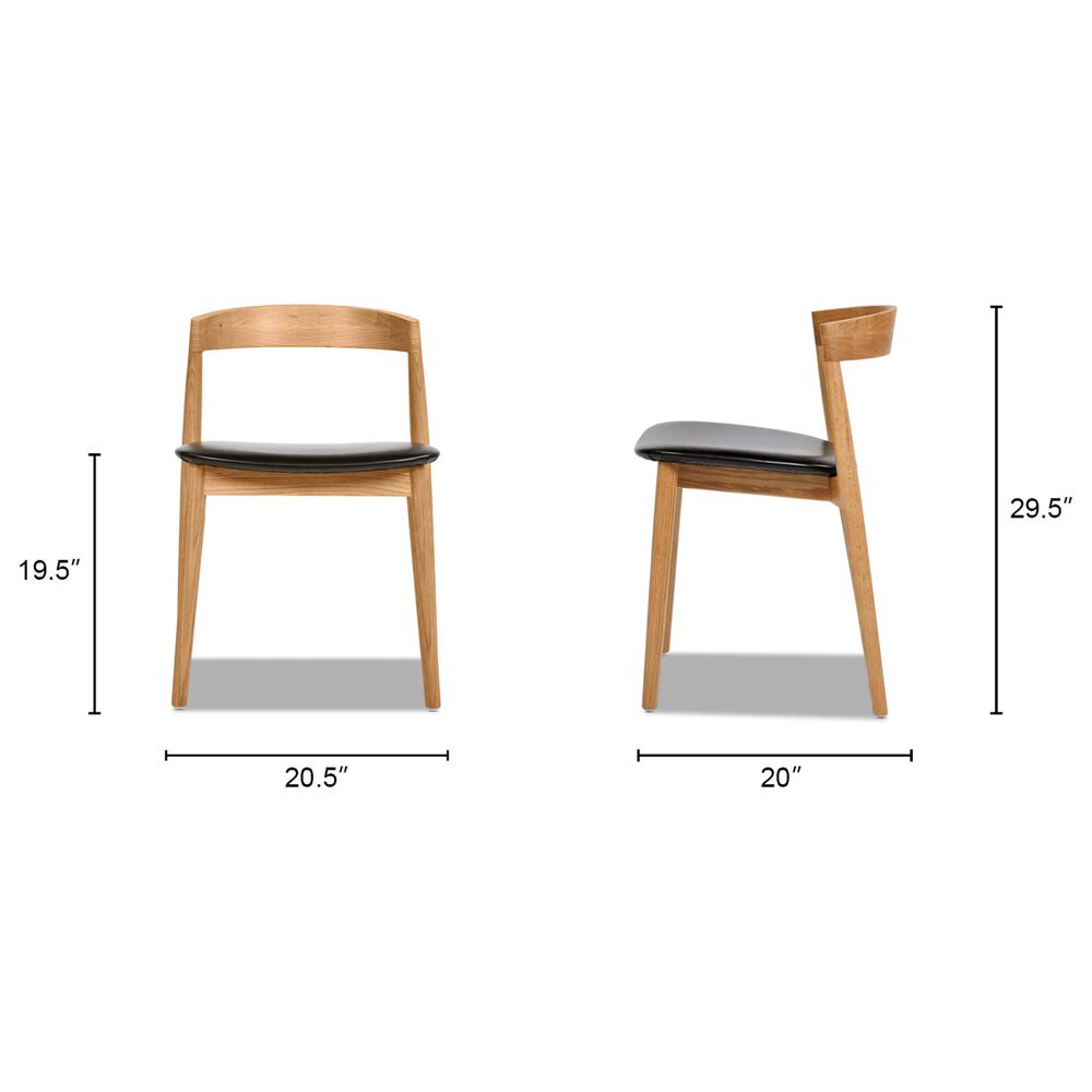 Jennifer Taylor Home Raven Side Chair with Black Cushion in Warm Natural Brown, , large