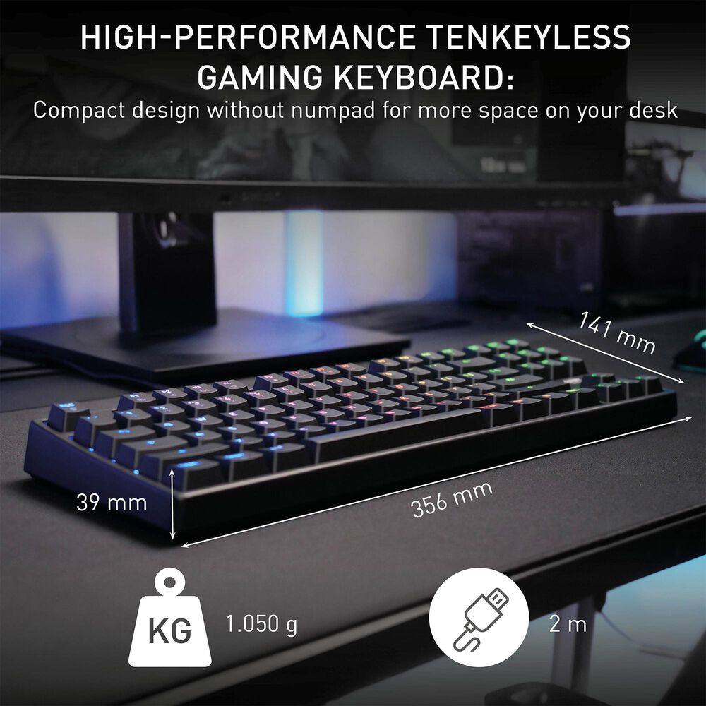 Cherry K4V2 TKL Gaming Keyboard in Black, , large