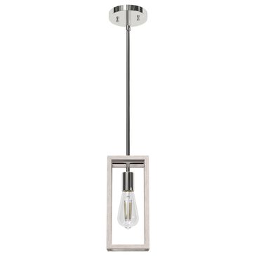Hunter Squire Manor 1-Light Mini Pendant in Chrome and Distressed White, , large