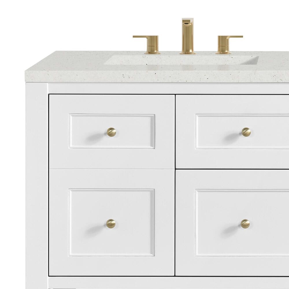 James Martin Vanities Breckenridge 60&quot; Double Bathroom Vanity in Bright White with 3 cm Lime Delight Quartz Top and Rectangular Sinks, , large