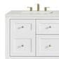 James Martin Vanities Breckenridge 60" Double Bathroom Vanity in Bright White with 3 cm Lime Delight Quartz Top and Rectangular Sinks, , large