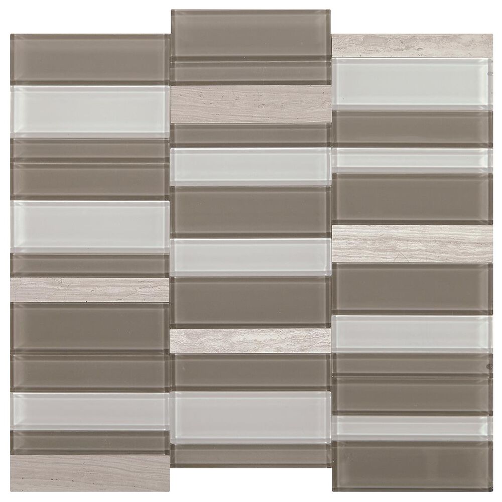 Dal-Tile SimplyStick Chenille White 12"x12" Straight Stack Mosaic Sheet, , large