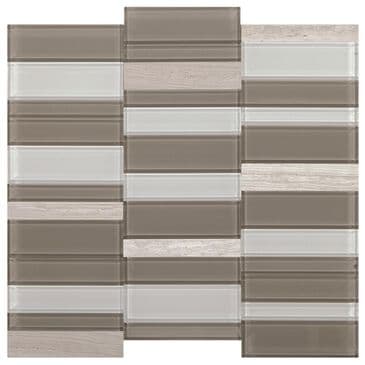 Dal-Tile SimplyStick Chenille White 12"x12" Straight Stack Mosaic Sheet, , large