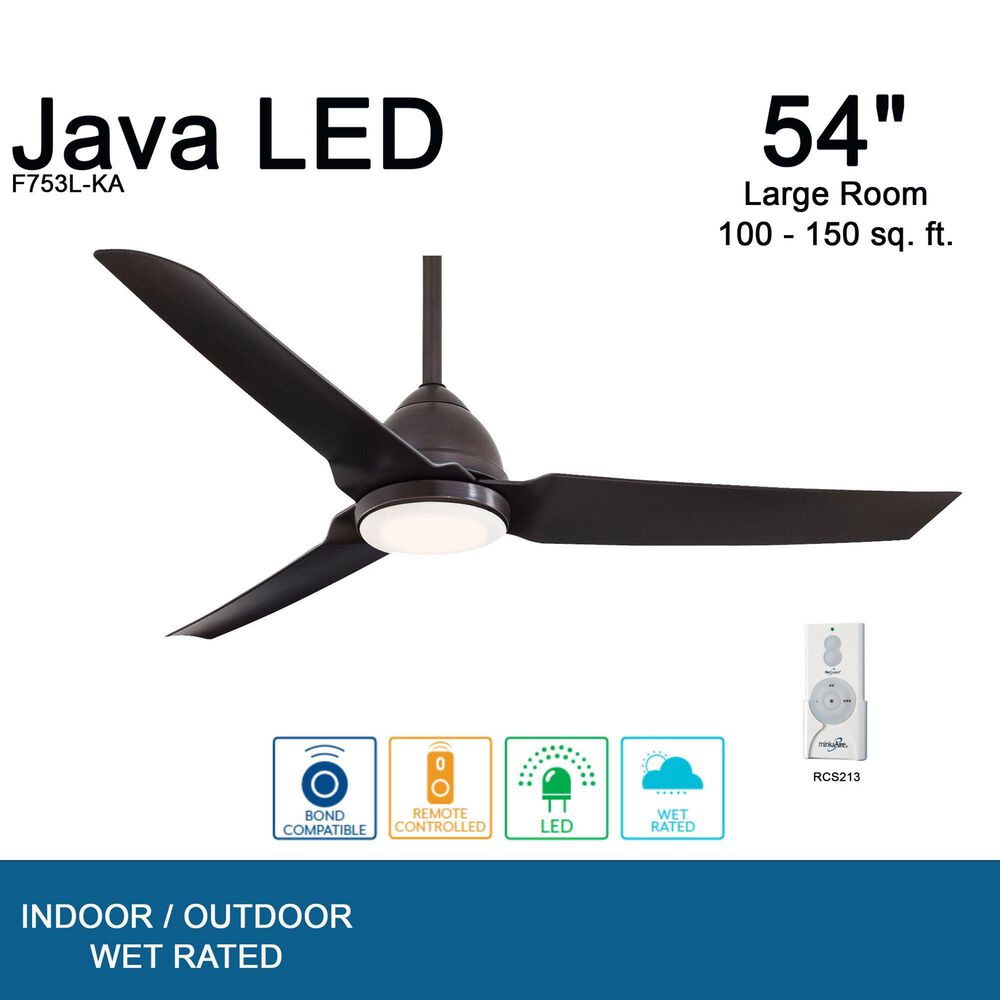 Minka-Aire Java 44" Indoor/Outdoor Ceiling Fan with LED Light in Kocoa, , large