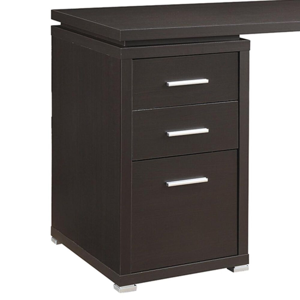 Pacific Landing Yvette L-Shape Computer Desk in Cappuccino, , large