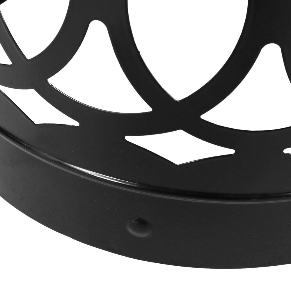 Hearth and Haven Large Cylindrical-Shaped Iron Patio End Table in Black, , large