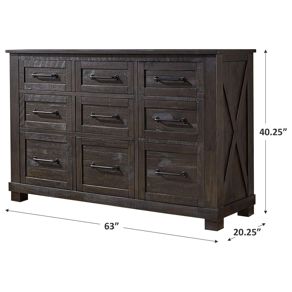 A-America Sun Valley 9 Drawer Dresser in Charcoal, , large