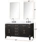 Lexora Home Laurel 60" Double Bathroom Vanity in White Oak with White Cultured Marble Top and Rectangular Sinks, , large