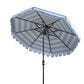 Safavieh Maui Single Scallop Striped 9Ft Crank Pacific Push Button Tilt Umbrella, , large