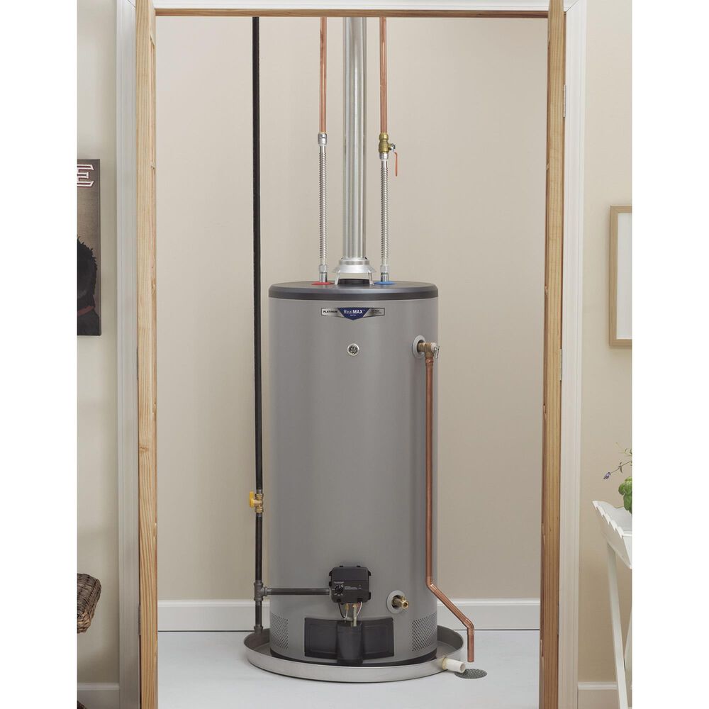 GE Appliances RealMAX Premium 40-Gallon Short Natural Gas Atmospheric Water Heater in Gray, , large