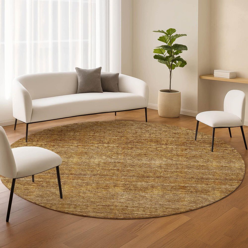 Dalyn Rug Company Soft Essentials Solid Walnut 8' Round Indoor/Outdoor Area Rug, , large
