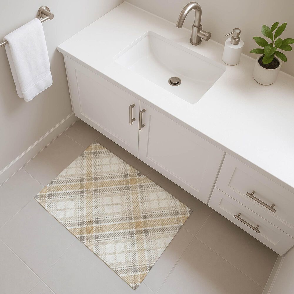 Dalyn Rug Company Soft Essentials Plaid Ivory 2'6" x 3'10" Indoor/Outdoor Area Rug, , large