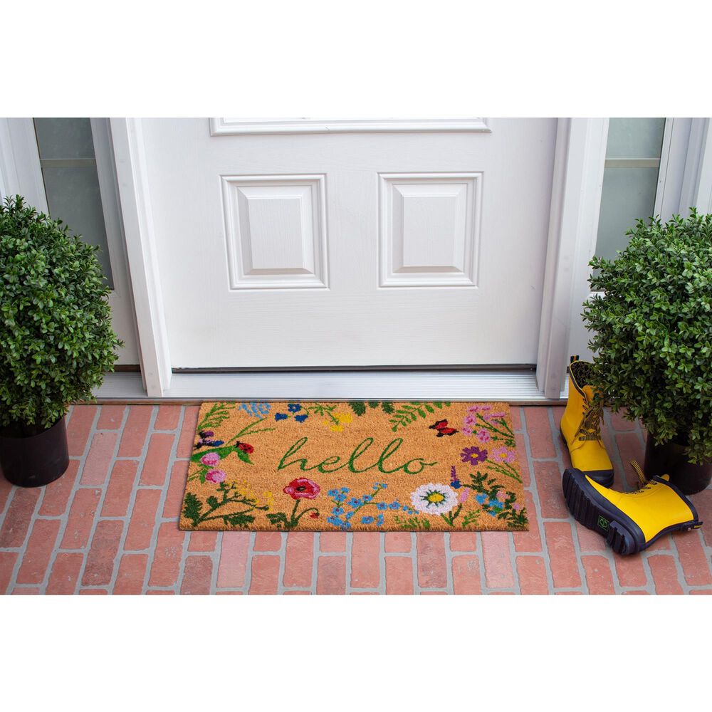 Calloway Mills Floral Hello Multicolor 1&#39;5&quot; x 2&#39;5&quot; Doormat, , large