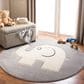 Safavieh Carousel CRK165 6"7" Round Grey and Ivory Kids Area Rug, , large