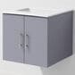 Lexora Home Geneva 24" Single Bathroom Vanity in Dark Grey with 2 cm White Quartz Top and Rectangular Sink, , large