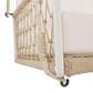 HOMLUX Patio Woven Rope Swing Sofa with White Steel in Beige, , large