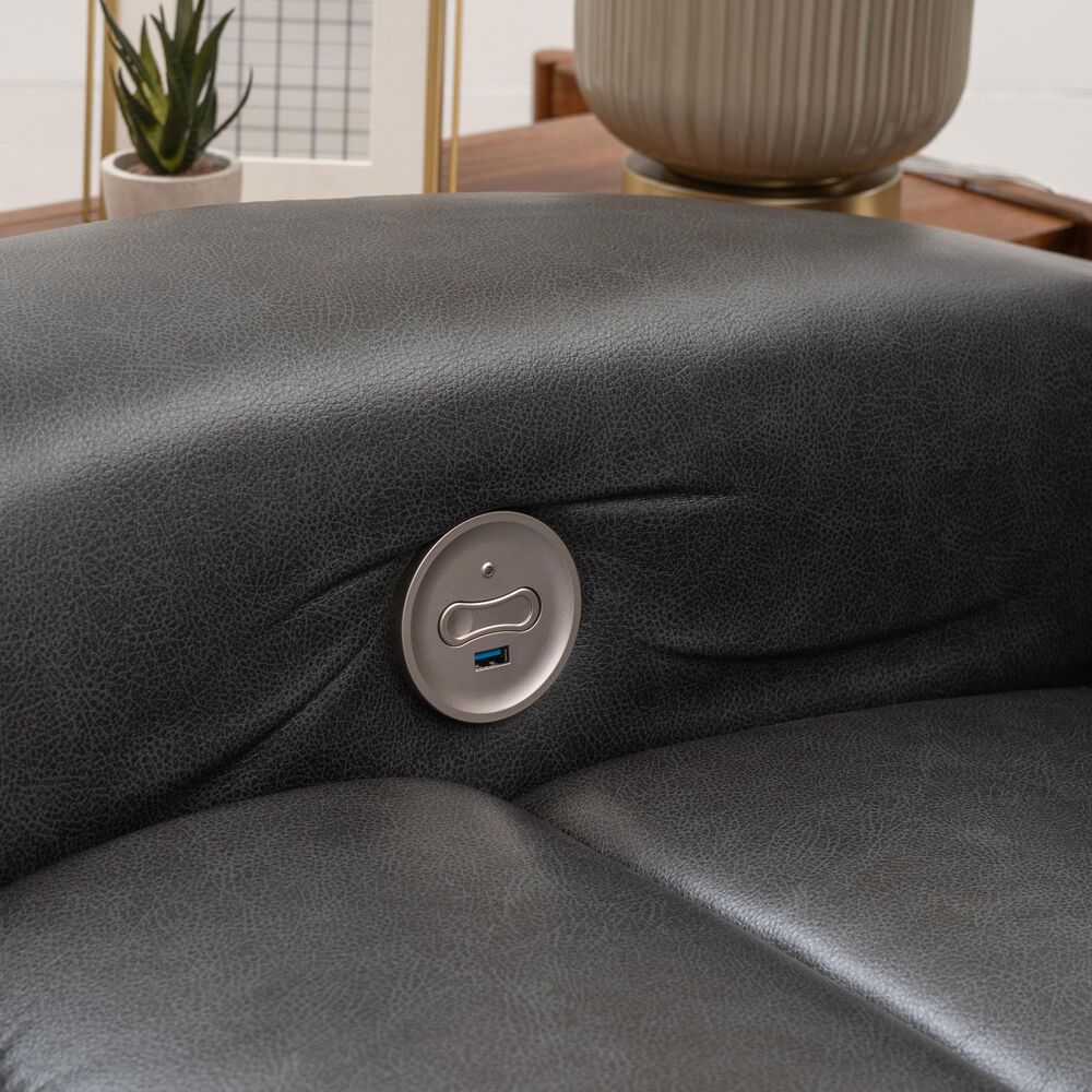 Linon Home Decor Izaiah Power Glider Recliner in Grey, , large