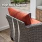 HOMLUX 5-Piece Outdoor Wicker Patio Furniture Set in Orange Red, , large
