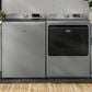 Maytag 5.3 Cu. Ft. Smart Top Load Washer and 7.4 Cu. Ft. Smart Gas Top Load Dryer Laundry Pair in Classic Silver, , large