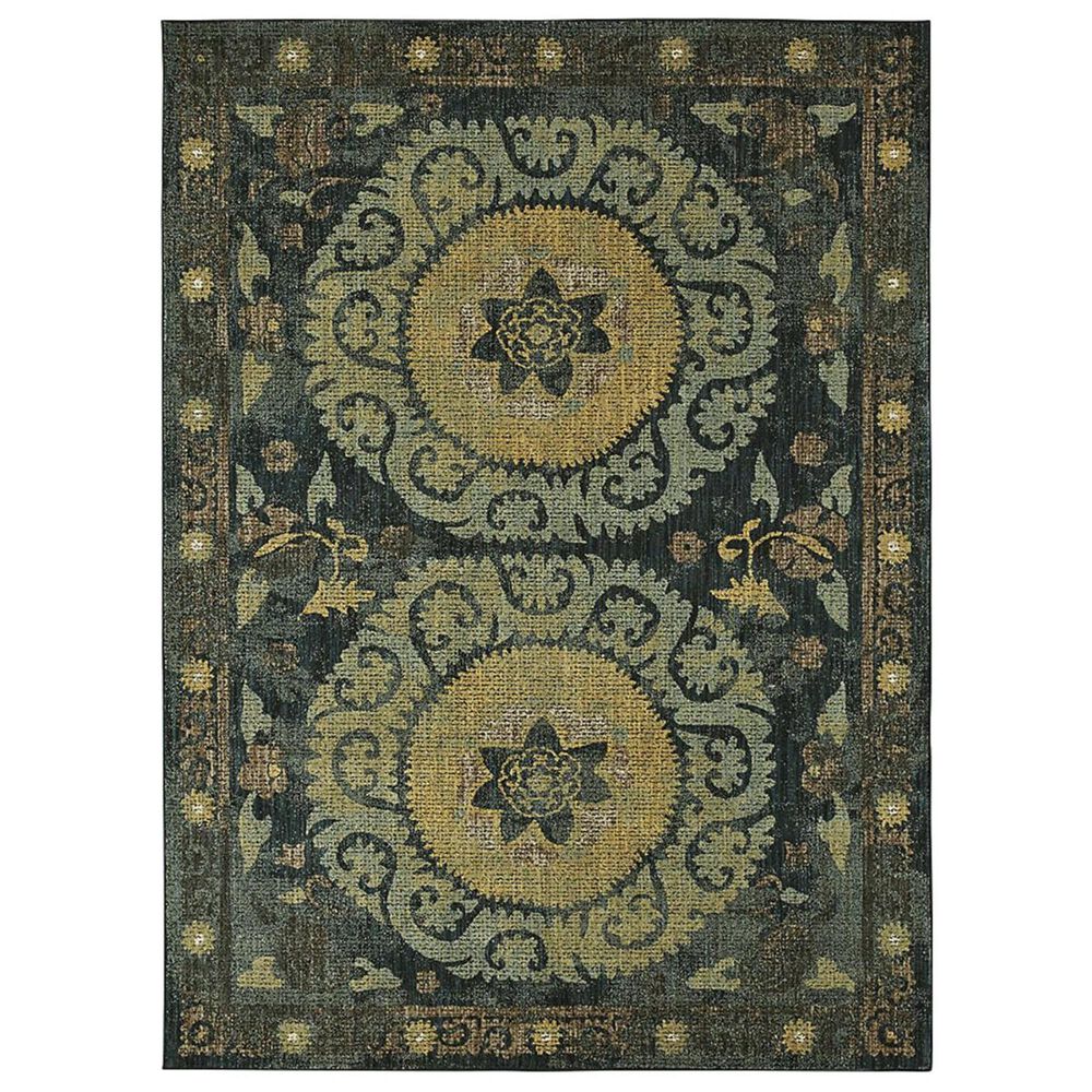 Mohawk Select Studio Suzani 91325-50130 8' x 11' Indigo, Lime Green and Cool Grey Area Rug, , large