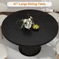 GARVEE 47" Round Dining Table with Storage Base in Black - Table Only, , large