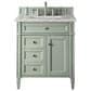 James Martin Vanities Brittany 30" Single Bathroom Vanity in Sage Green with 3 cm Victorian Silver Quartz Top and Rectangular Sink, , large