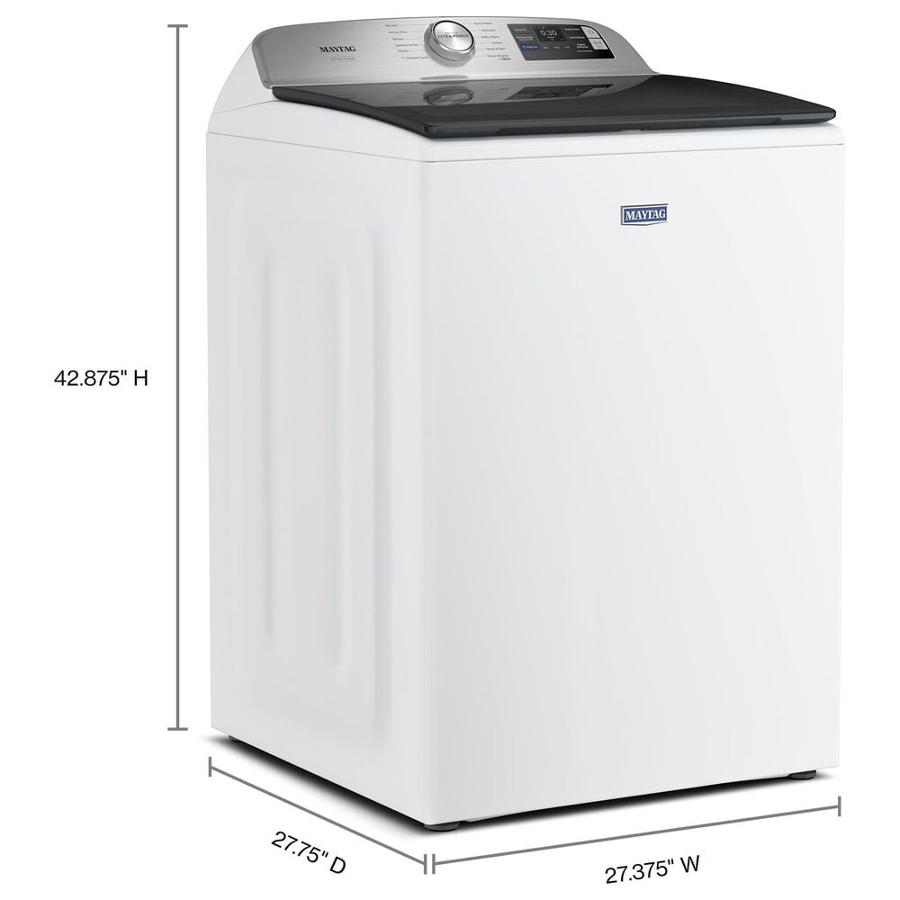 Maytag 5.3 Cu. Ft. Smart Pet Pro Top Load Impeller Washer and 7.4 Cu. Ft. Electric Smart Top Load Dryer Laundry Pair in White, , large
