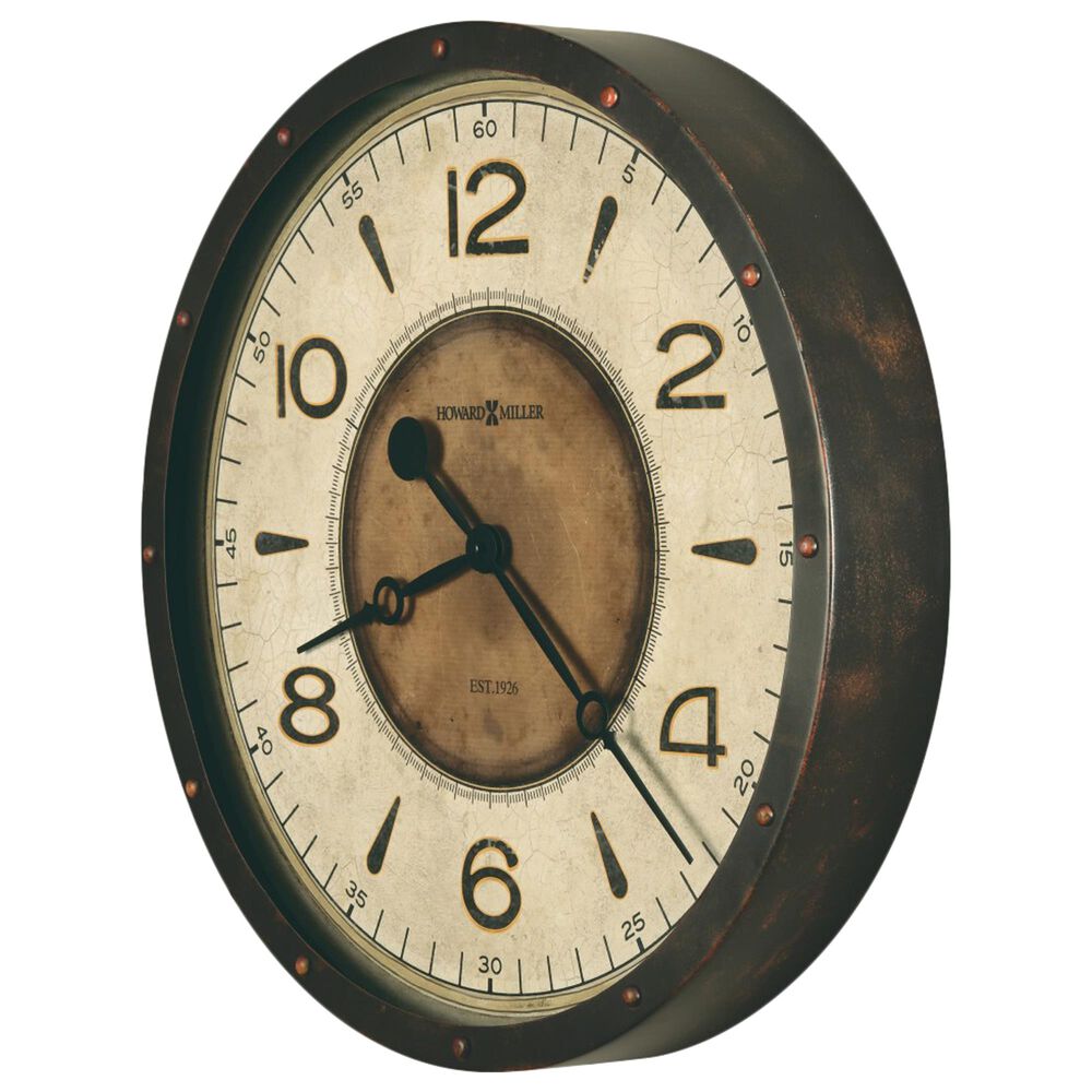 Howard Miller Kayden Oversized Wall Clock in Black and Brown, , large