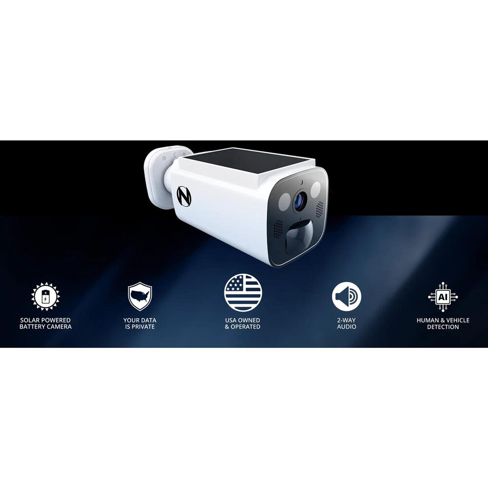 Night Owl Solar Powered Wire Free 2K Camera in White, , large