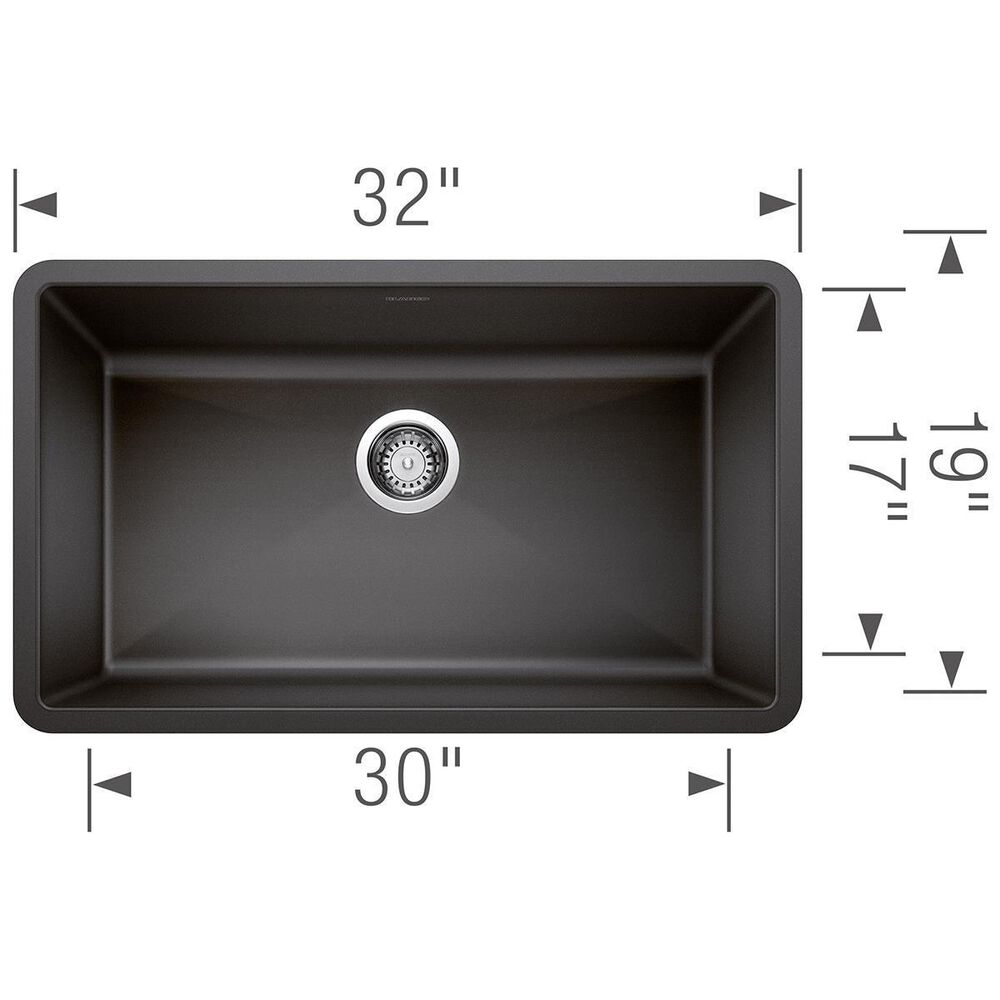 Blanco Precis 32&quot; Super Single Bowl Kitchen Sink in Anthracite, , large
