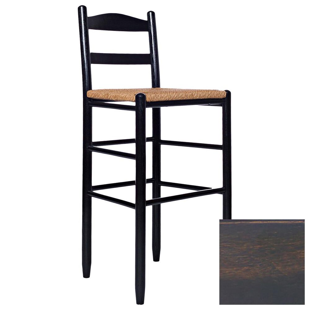 Lakeside Penrose Ladderback Barstool in Woodleaf Black, , large