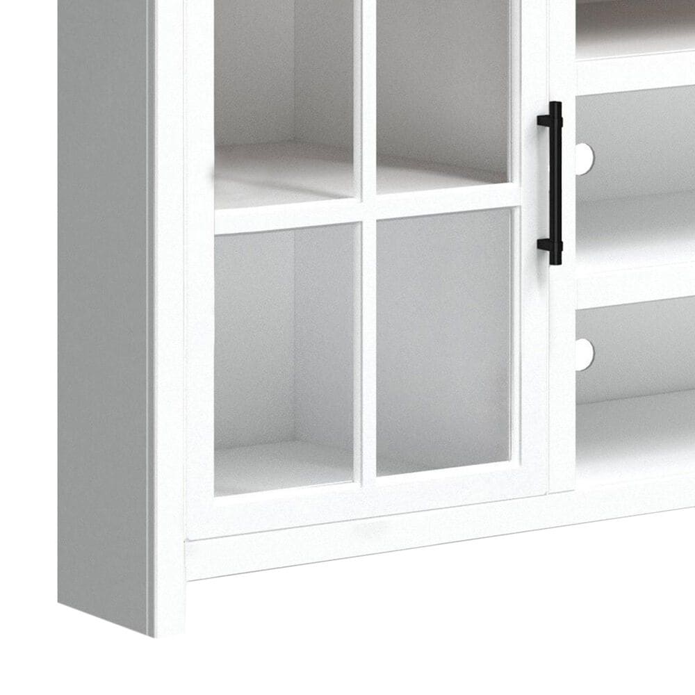 Legends Home Hampton 67" Corner TV Stand in Barnwood and Jasmin White, , large