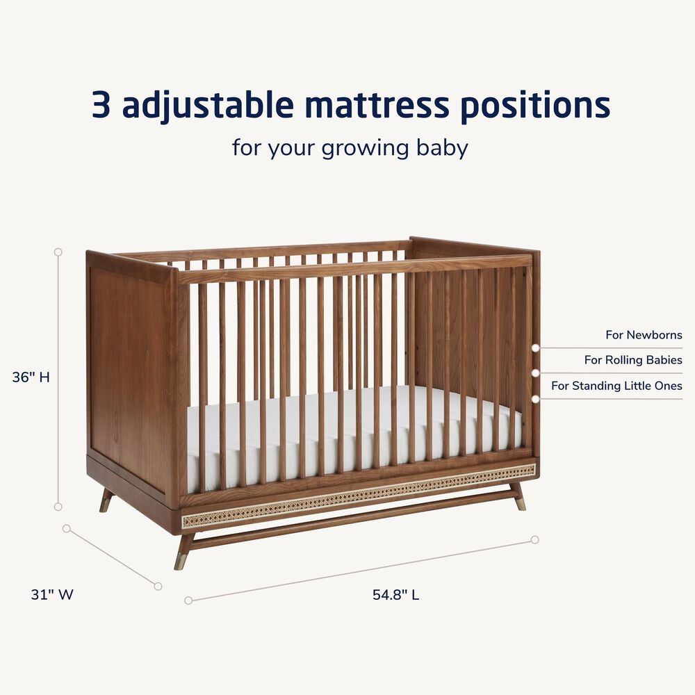 Maxi Cosi Everheart 4-in-1 Convertible Crib in Walnut Ash, , large