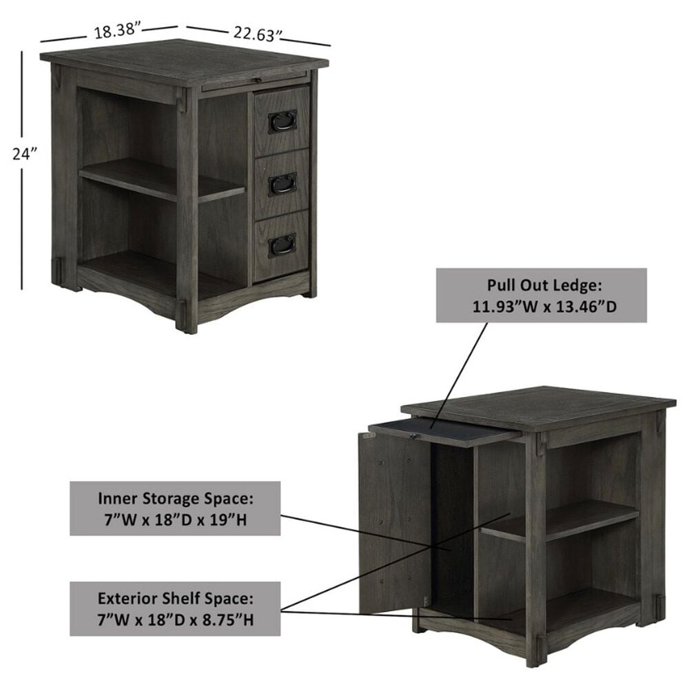 Linon Home Decor Parnell Side Table in Gray, , large