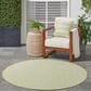 Nourison Courtyard Ivory and Green 5" Round Indoor/Outdoor Area Rug, , large