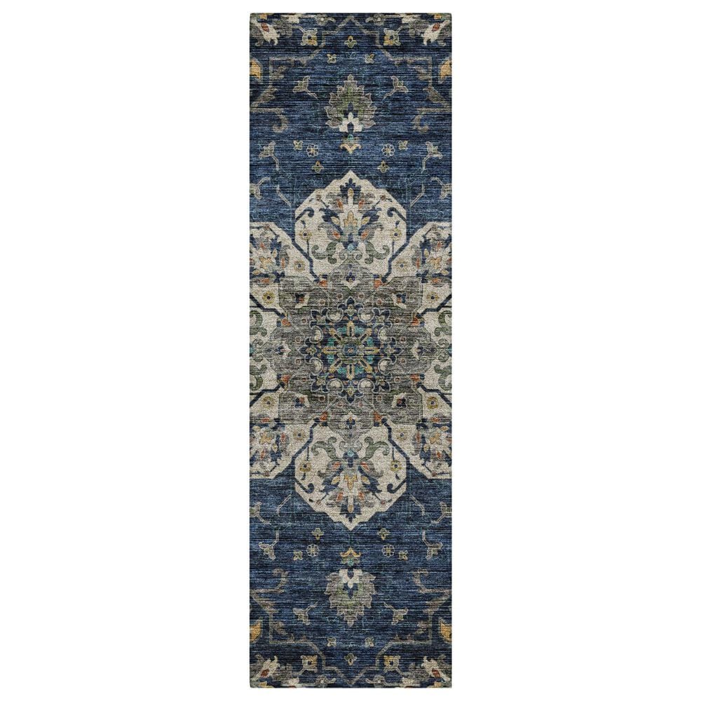 Dalyn Rug Company Silk Road Navy, Beige, Ivory, Gold, Copper and Gray 2"3" x 7"6" Runner, , large